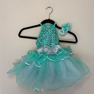Weissman Teal and Silver Kids Dance Costume